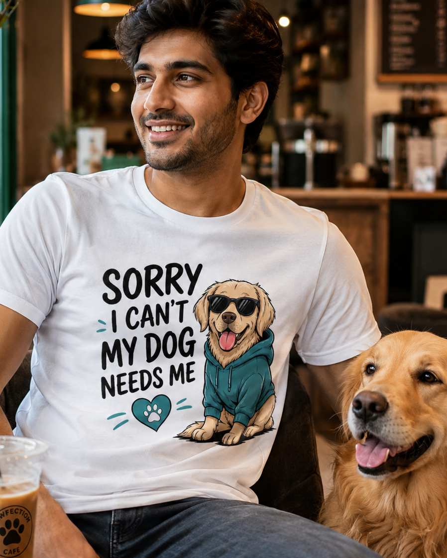 Sorry I Cant My Dog Needs Me Premium T-Shirt