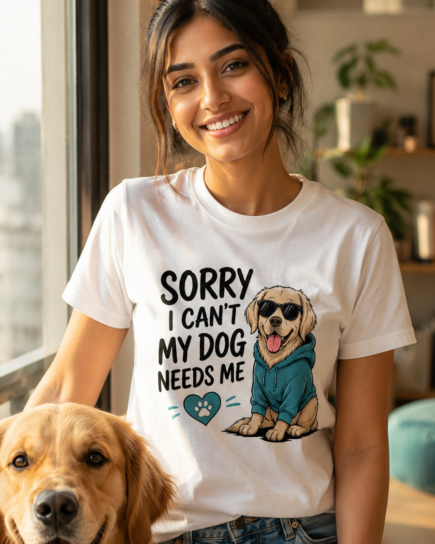 Sorry I Cant My Dog Needs Me Premium T-Shirt