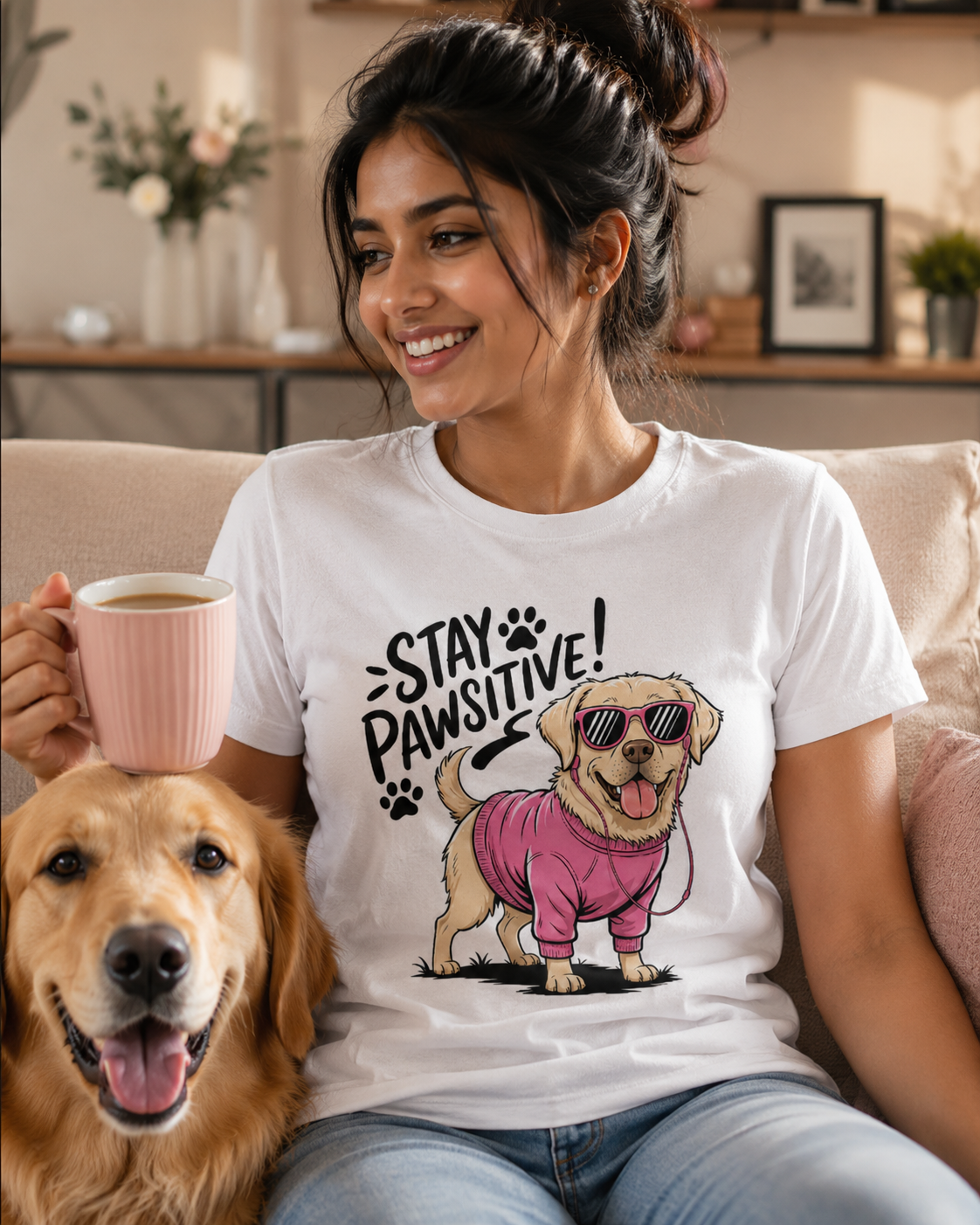 Stay Pawsitive Premium T-Shirt