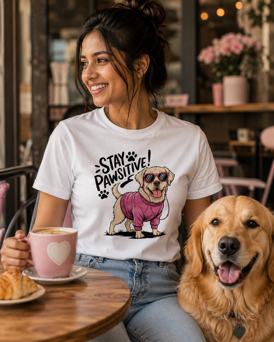 Stay Pawsitive Premium T-Shirt