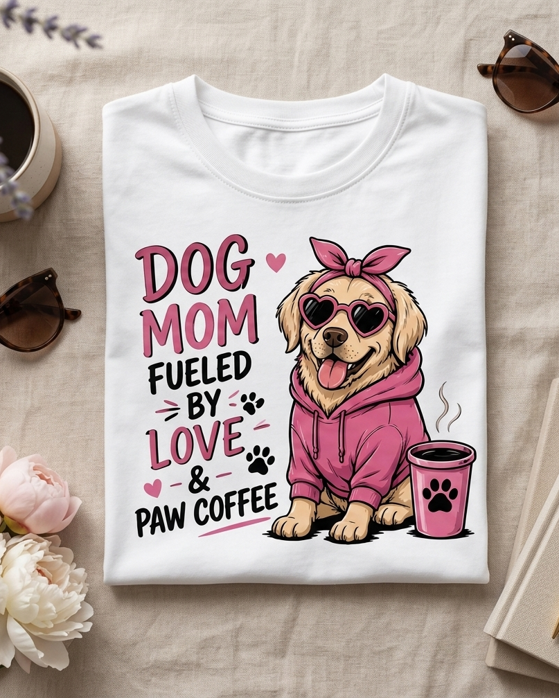 Dog Mom Fueled By Love & Coffee™ Premium Tshirt
