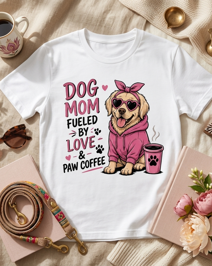 Dog Mom Fueled By Love & Coffee™ Premium Tshirt