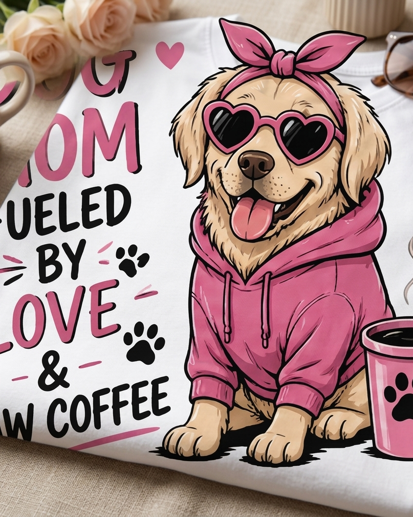 Dog Mom Fueled By Love & Coffee™ Premium Tshirt